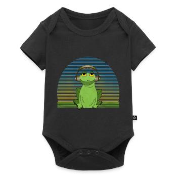 Frosch - Baby Premium Kurzarmbody - Schwarz - Vorne