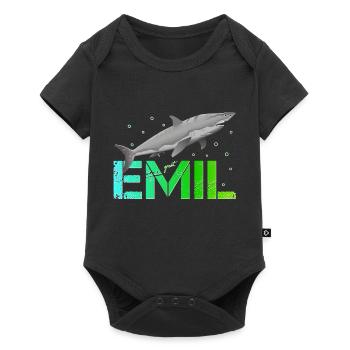Emil Geburtstag Emil Namenstag - Baby Premium Kurzarmbody - Schwarz - Vorne