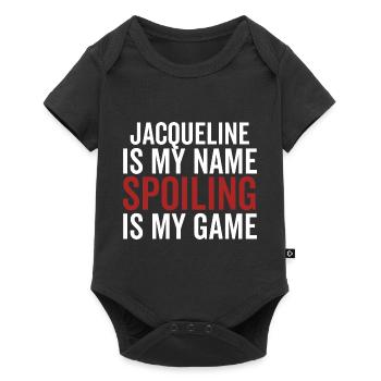 Jacqueline ist mein Name Verderben ist mein Spiel - Baby Premium Kurzarmbody - Schwarz - Vorne