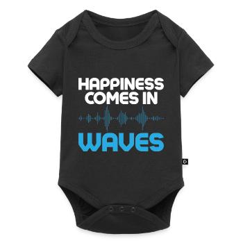 Happiness Comes In Waves Operator Amateur Radio - Baby Premium Kurzarmbody - Schwarz - Vorne