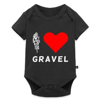 Gravel Bike Love Rennrad Fahrrad lustige Geschenk - Baby Premium Kurzarmbody - Schwarz - Vorne