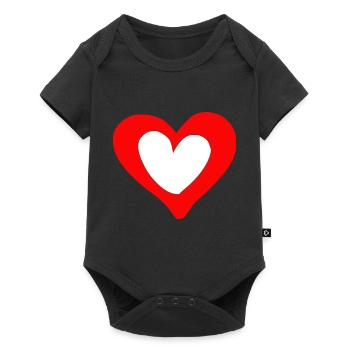 Symbole de coeur Amour Mignons Cœurs Rose Dessin Vecteur - Body à manches courtes Premium Bébé - noir - Devant