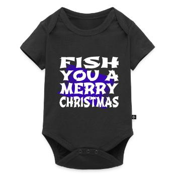 Christmas Tree Dinosaur Moon - Baby Premium short-sleeve bodysuit - black - Front