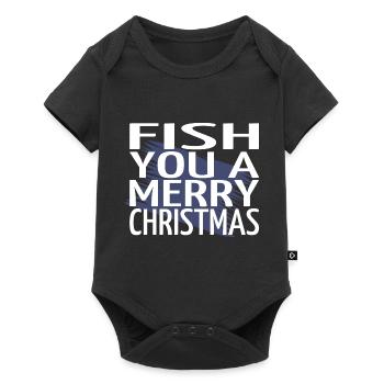 Pêche à la ligne Bateau de Noël Cadeau Ordinateur - Body à manches courtes Premium Bébé - noir - Devant
