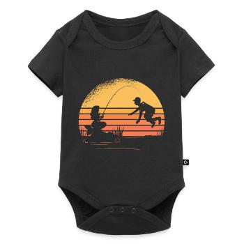 Meerjungfrau Fischerei Fischer Meerjungfrau Fische - Baby Premium Kurzarmbody - Schwarz - Vorne