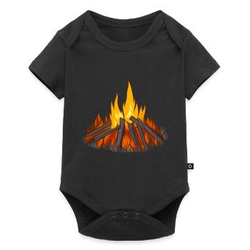 Feu de camp Camping Nature Feu de forêt à l’extérieur 14 - Body à manches courtes Premium Bébé - noir - Devant
