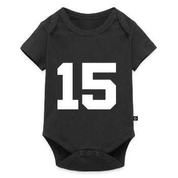 Number 15 - Baby Premium short-sleeve bodysuit - black - Front