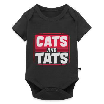 Citation de chats et de tats - Body à manches courtes Premium Bébé - noir - Devant