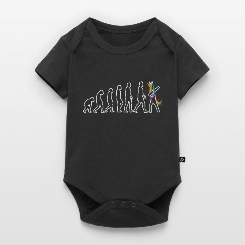 Evolution Einhorn dabbend Baby Premium Kurzarmbody