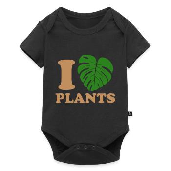 I love plants - Baby Premium short-sleeve bodysuit - black - Front