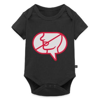 Do not communicate icon speech bubble - Baby Premium short-sleeve bodysuit - black - Front