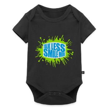 parler moins sourire plus - Body à manches courtes Premium Bébé - noir - Devant