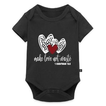 Make Love Not Waste - Baby Premium short-sleeve bodysuit - black - Front