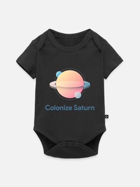 Coloniser Saturne - Body à manches courtes Premium Bébé - noir