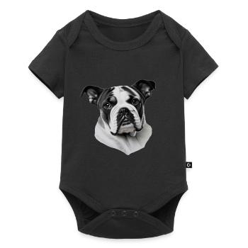 Bulldogge französische englisch Hündchen Hund 3 - Baby Premium Kurzarmbody - Schwarz - Vorne