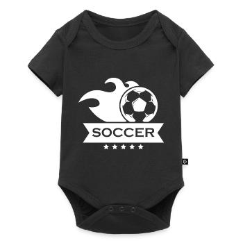 Fußball Soccer - Baby Premium Kurzarmbody - Schwarz - Vorne