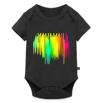 Rainbow dégradé coloré cool rétro tendance Art 2 - Body à manches courtes Premium Bébé - noir - Devant