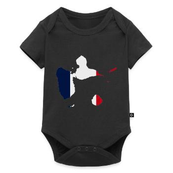 Carte de la guadeloupe - Body à manches courtes Premium Bébé - noir - Devant