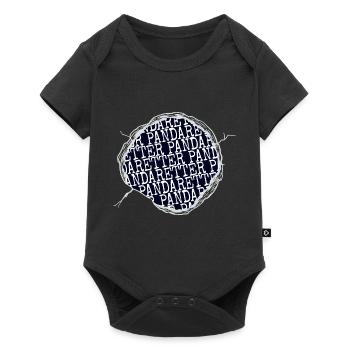 panda geschenk grausamkeit hund spaß fleischfrei - Baby Premium Kurzarmbody - Schwarz - Vorne