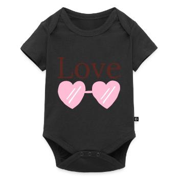 Liebe - Baby Premium Kurzarmbody - Schwarz - Vorne