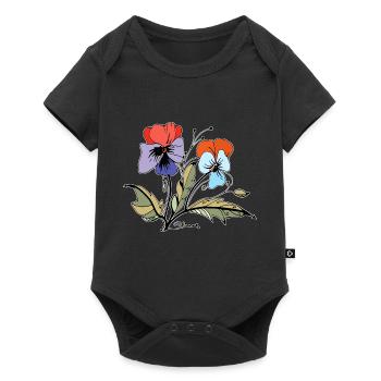 Fleur - Body à manches courtes Premium Bébé - noir - Devant