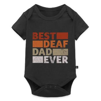 Best Deaf Dad Ever - Baby Premium Kurzarmbody - Schwarz - Vorne