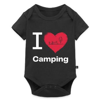 I LOVE Camping - Baby Premium Kurzarmbody - Schwarz - Vorne