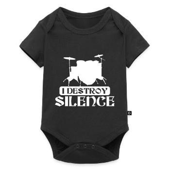 Batterie, Tambour, Musique, Instrument - Body à manches courtes Premium Bébé - noir - Devant