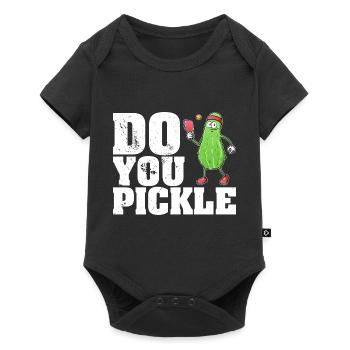 Pickle Gurke Pickelball Schläger Lustig - Baby Premium Kurzarmbody - Schwarz - Vorne