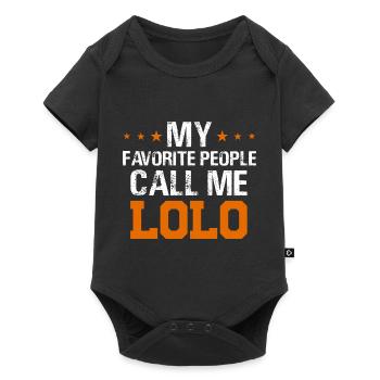 Grand-père Mes gens préférés M’appellent Lolo - Body à manches courtes Premium Bébé - noir - Devant