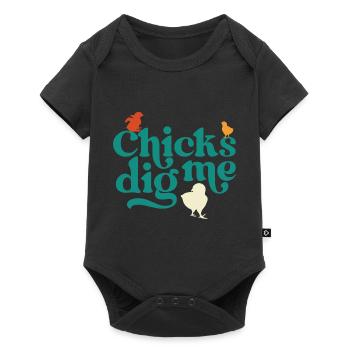 Chicks Dig Me Funny Easter Chicken - Body à manches courtes Premium Bébé - noir - Devant