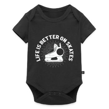 Life Is Better On Skates Ice Skating Figure Skater - Baby Premium short-sleeve bodysuit - black - Front
