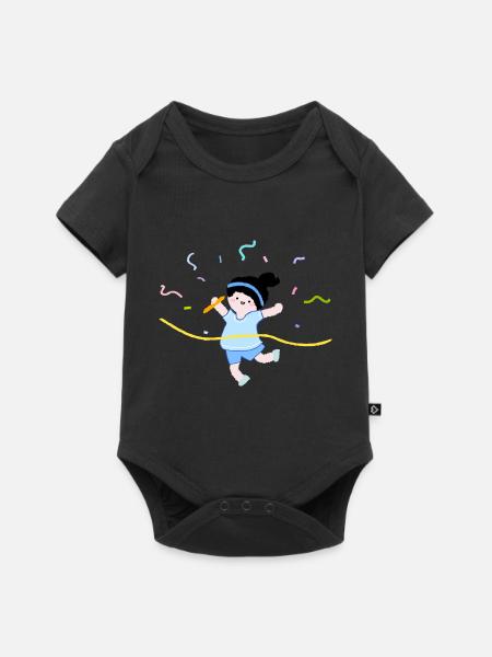 Laufrennen - Baby Premium Kurzarmbody - Schwarz
