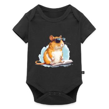 Mel the gerbil - Baby Premium short-sleeve bodysuit - black - Front