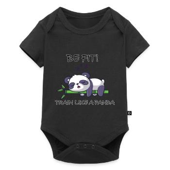 Be fit train like a Panda - Baby Premium Kurzarmbody - Schwarz - Vorne