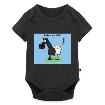 Zebra on SSD - Baby Premium Kurzarmbody - Schwarz - Vorne