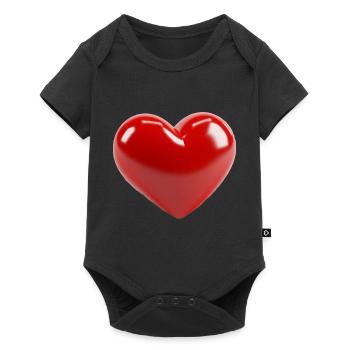 Un coeur 3d - Body à manches courtes Premium Bébé - noir - Devant