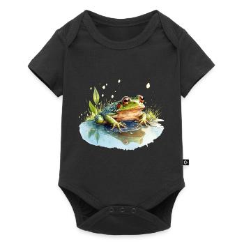 Green grass frogs make a loud concert - Baby Premium short-sleeve bodysuit - black - Front