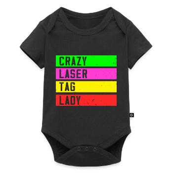 Crazy Laser Tag Lady - Body à manches courtes Premium Bébé - noir - Devant