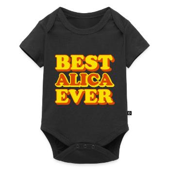 Alica Prénom Drôle de cadeau - Body à manches courtes Premium Bébé - noir - Devant