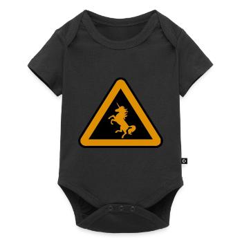 Attention unicorn, danger - Baby Premium short-sleeve bodysuit - black - Front