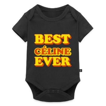 Céline prénom drôle de cadeau - Body à manches courtes Premium Bébé - noir - Devant