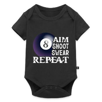 Aim Shoot Swear Repeat Billiard Player PoolBilliards - Baby Premium short-sleeve bodysuit - black - Front