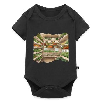 Pot de légumes de style anime à base de plantes puissance à base de plantes - Body à manches courtes Premium Bébé - noir - Devant