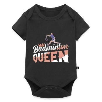 Badminton Queen Woman Girl Player - Baby Premium short-sleeve bodysuit - black - Front