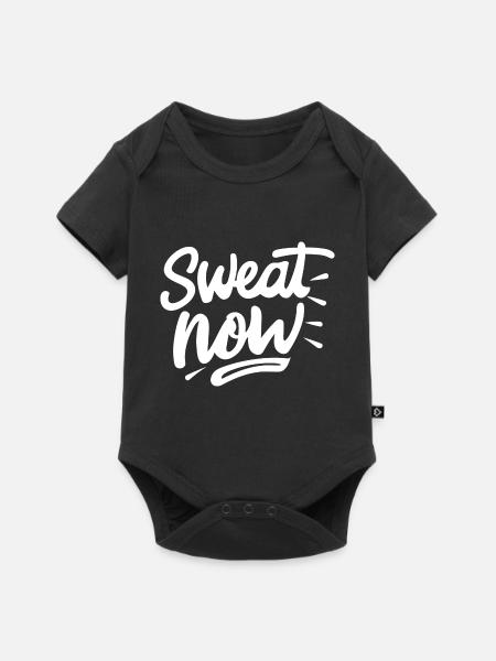 Jetzt schwitzen - Baby Premium Kurzarmbody - Schwarz