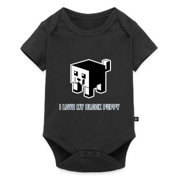 I love my Block Puppy: Cubic Dog - Baby Premium short-sleeve bodysuit - black - Front