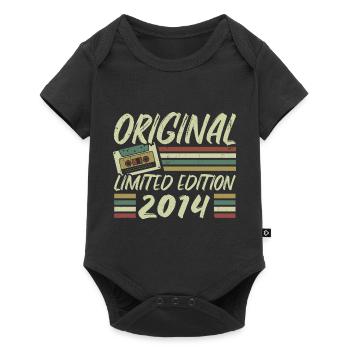 Jahrgang 2014 Retro Geburtstagsgeschenk 2014 - Baby Premium Kurzarmbody - Schwarz - Vorne