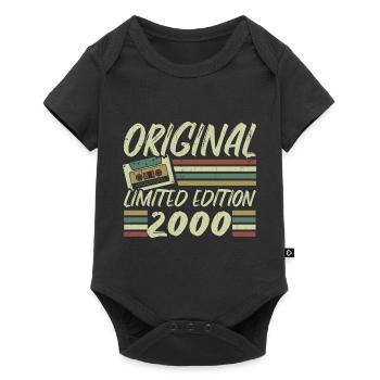 Vintage 2000 Retro 2000 Geburtstagsgeschenk - Baby Premium Kurzarmbody - Schwarz - Vorne