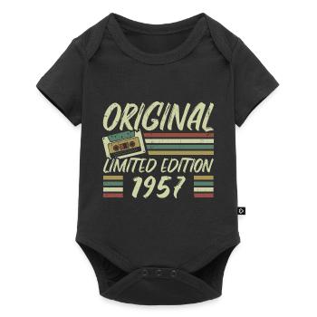 Jahrgang 1957 Retro 1957 Geburtstagsgeschenk - Baby Premium Kurzarmbody - Schwarz - Vorne